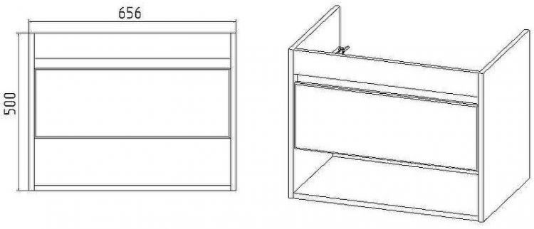 Тумба под раковину VIANT Бостон 70 VBOS70CO-T1YP подвесная Белая Дуб Вотан Тумба под раковину VIANT Бостон 70 VBOS70CO-T1YP подвесная Белая Дуб Вотан