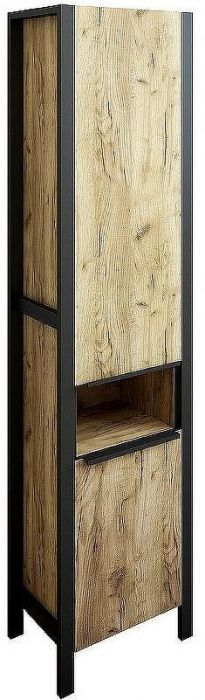 Шкаф пенал Sanflor Гард 2 43 С22584 Дуб крафт золотой Черный