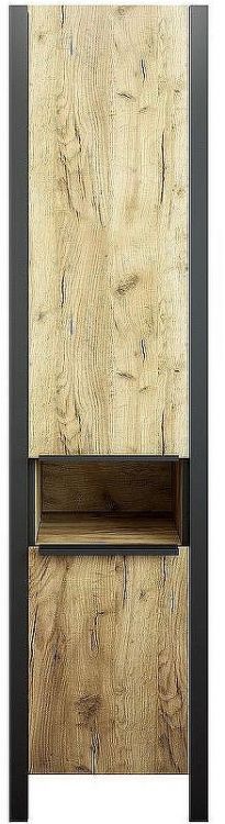 Шкаф пенал Sanflor Гард 2 43 С22584 Дуб крафт золотой Черный