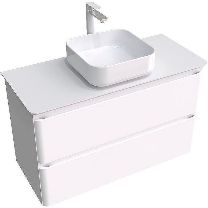 Тумба под раковину Aquanet Эмбер 105 330469 подвесная Белая матовая