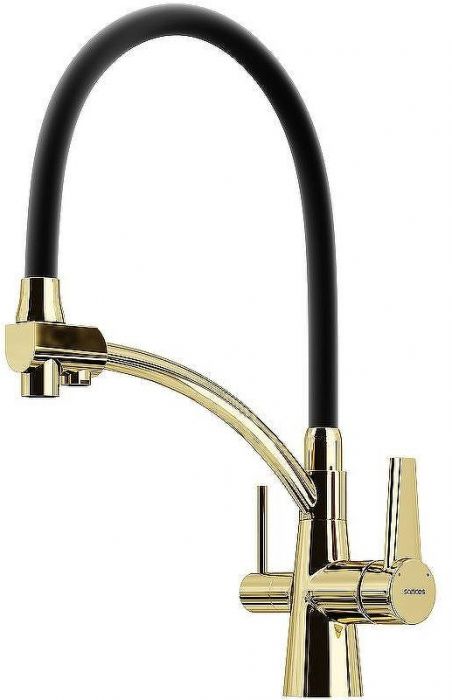 Смеситель для кухни Sancos Eri SC4001ZG Полированное золото Черный