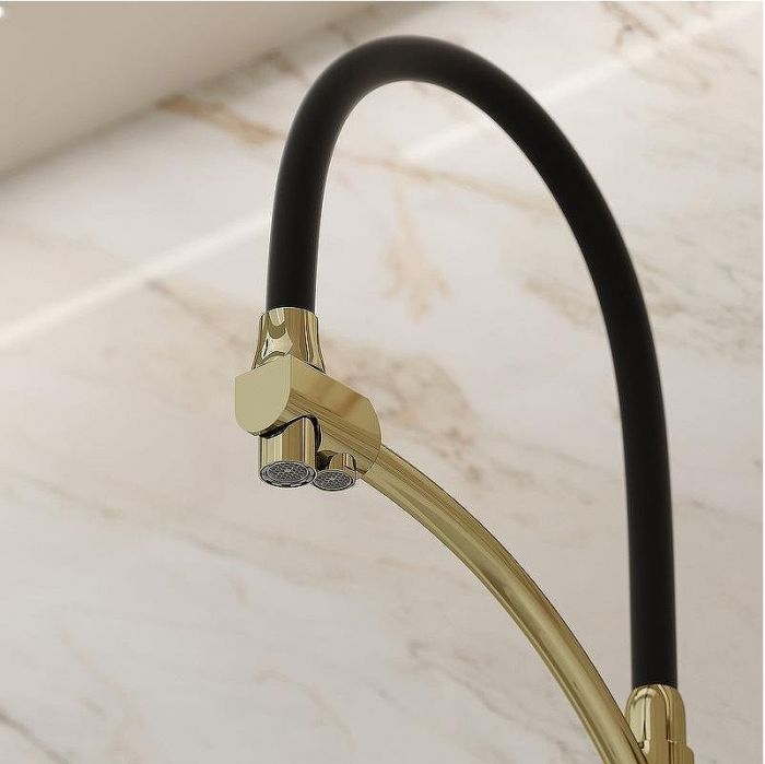 Смеситель для кухни Sancos Eri SC4001ZG Полированное золото Черный