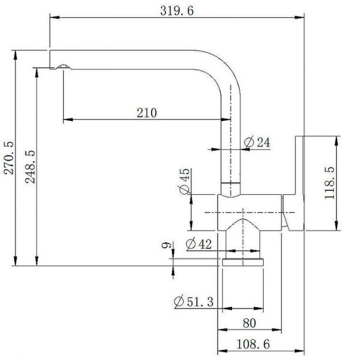 Смеситель для кухни Splenka S205.40.06 Черный матовый