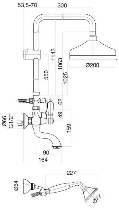 Душевая система Fiore Coloniale 02CO0615 цвет Хром Золото
