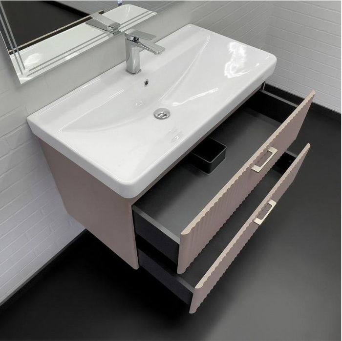 Тумба с раковиной Comforty Ангара 90П 00-00021036 подвесная Дуб латте