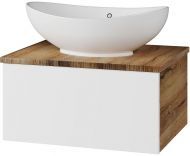 Тумба под раковину Misty Ива 60 П-Ива-01060-951Я подвесная Белая Дуб Вотан