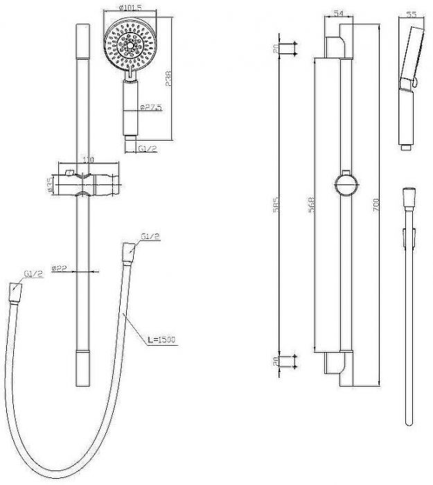 Душевой гарнитур BelBagno Ancona BB-SAL-CRM Хром
