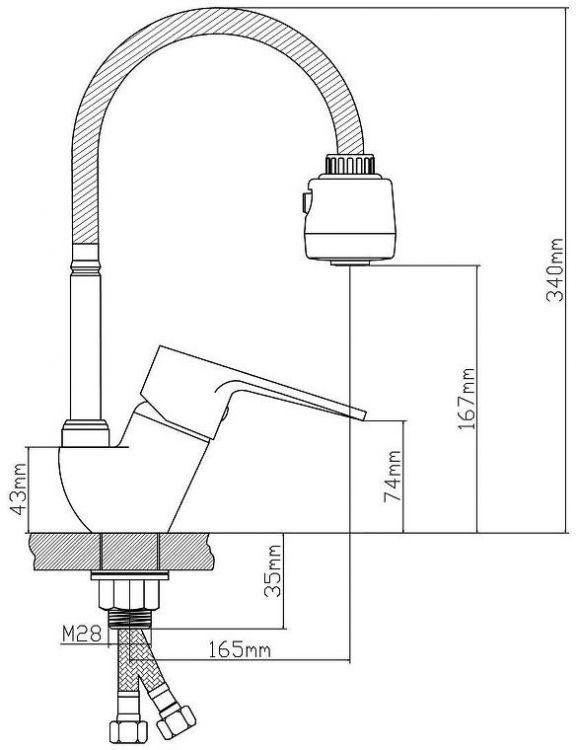 Смеситель для кухни Boou B8282-10F-SE025 цвет Хром Смеситель для кухни Boou B8282-10F-SE025 цвет Хром