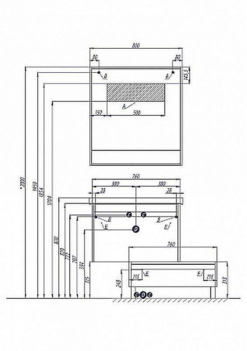 Тумба Aquaton Капри 80 1A231103KPDA0 Бетон пайн Белая