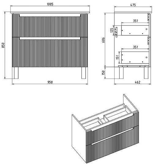 Тумба под раковину Dreja Euphoria 100 99.2017 подвесная/напольная цвет Белый матовый