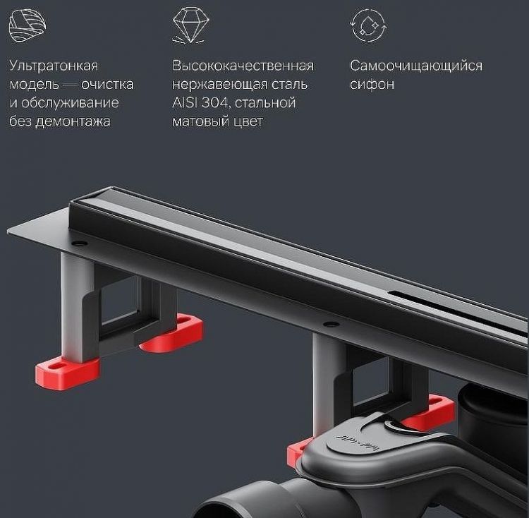 Душевой лоток AM.PM MasterFlow 60 W01SC-S11-060-05BM с Черной матовой решеткой Slim line