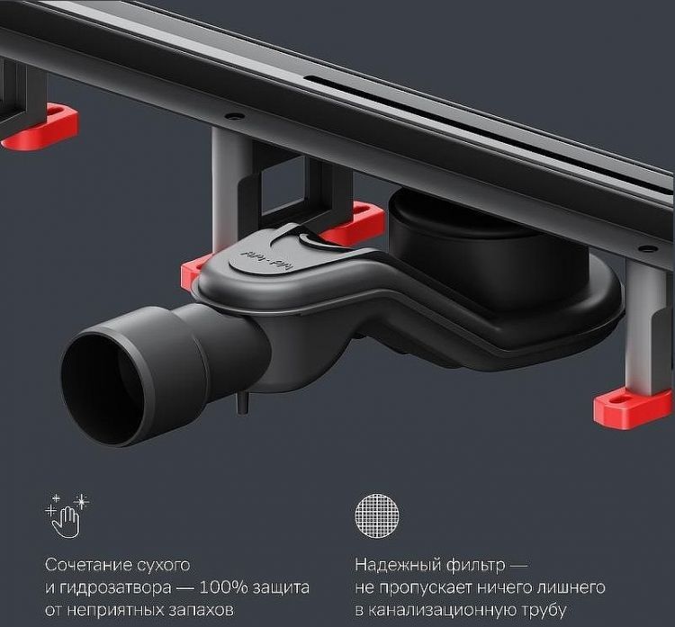 Душевой лоток AM.PM MasterFlow 60 W01SC-S11-060-05BM с Черной матовой решеткой Slim line