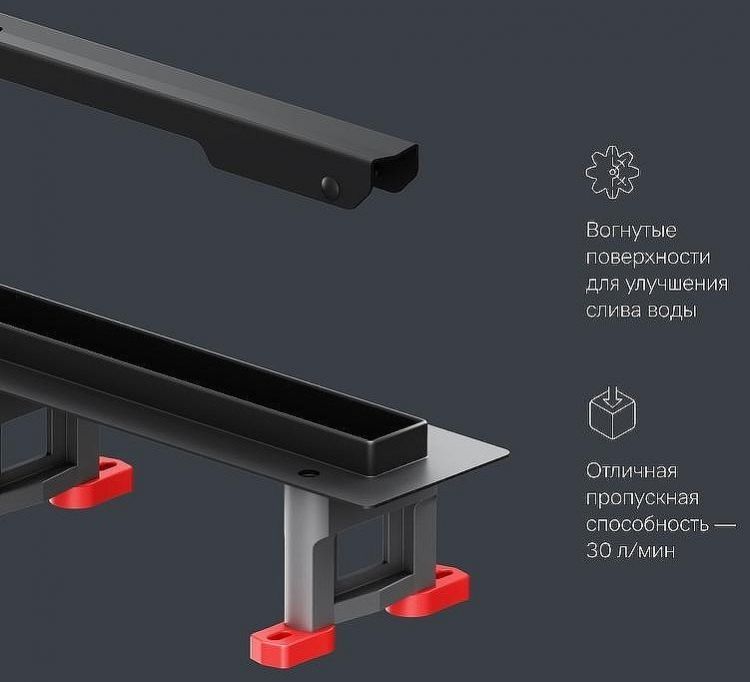 Душевой лоток AM.PM MasterFlow 60 W01SC-S11-060-05BM с Черной матовой решеткой Slim line