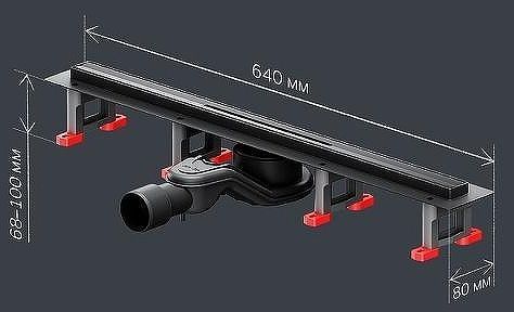 Душевой лоток AM.PM MasterFlow 60 W01SC-S11-060-05BM с Черной матовой решеткой Slim line