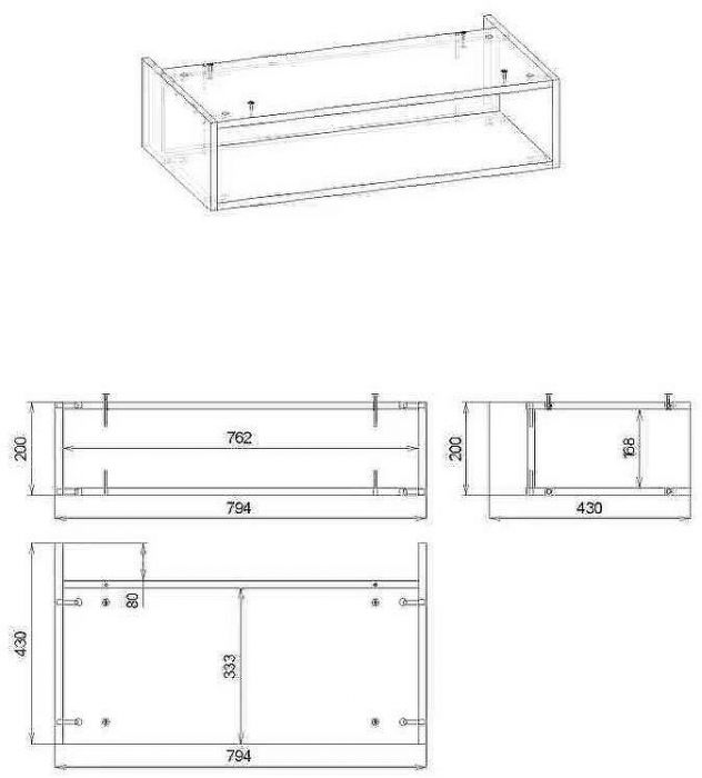 Ниша для тумбы Бриклаер Кристалл 80 4627125414879 Муссон