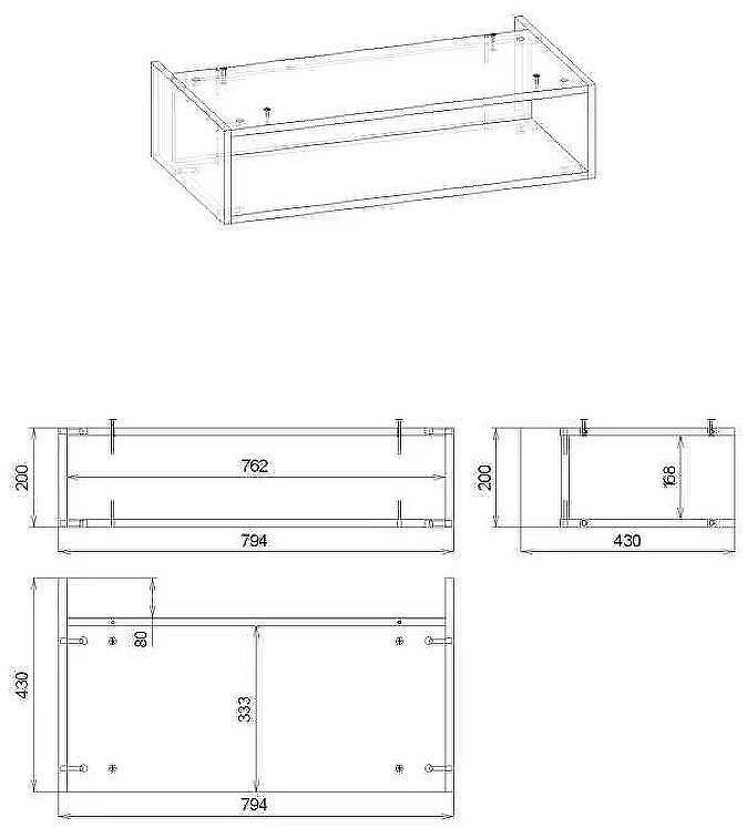 Ниша для тумбы Бриклаер Кристалл 80 4627125414879 Муссон