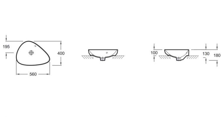 Схема раковины Jacob Delafon Neuvelle Vague EVI002-MG2 Схема раковины Jacob Delafon Neuvelle Vague EVI002-MG2