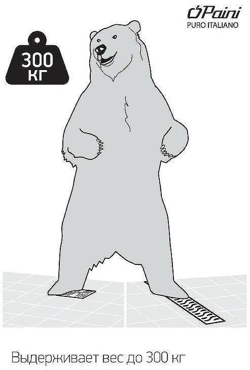 Душевой трап Paini 381AC с решеткой Черный матовый