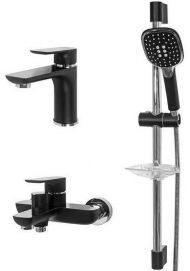 Комплект смесителей Hansberge Nordic H7099BC Черный матовый Хром