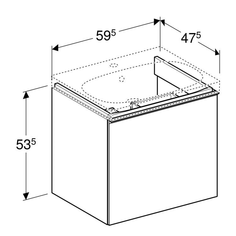 Тумба под раковину Geberit Acanto , 60x48, черный [500.609.16.1]
