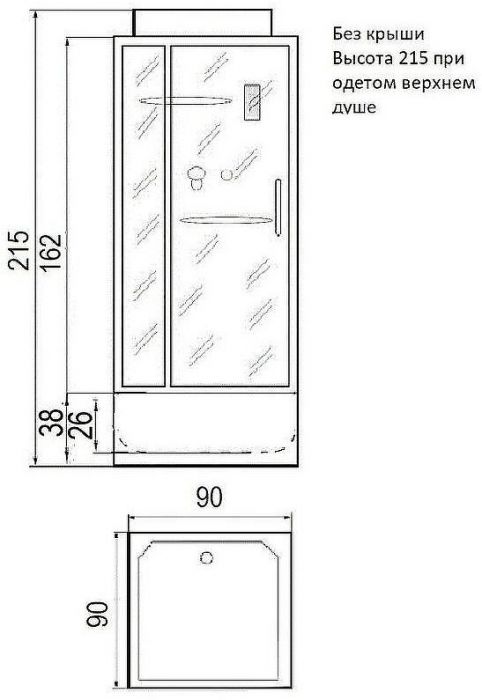 Душевая кабина River Tana 90x90 Б/К 10000003118 с поддоном
