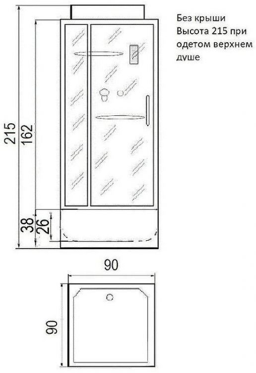 Душевая кабина River Tana 90x90 Б/К 10000003118 с поддоном