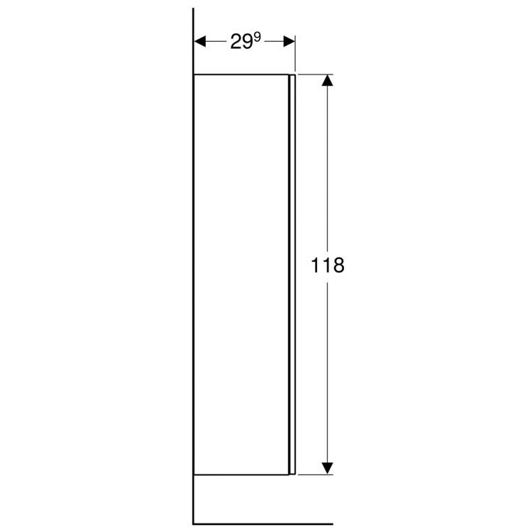 Шкафчик боковой Geberit Smyle Square 118 см, темно-серый матовый [500.361.JK.1]