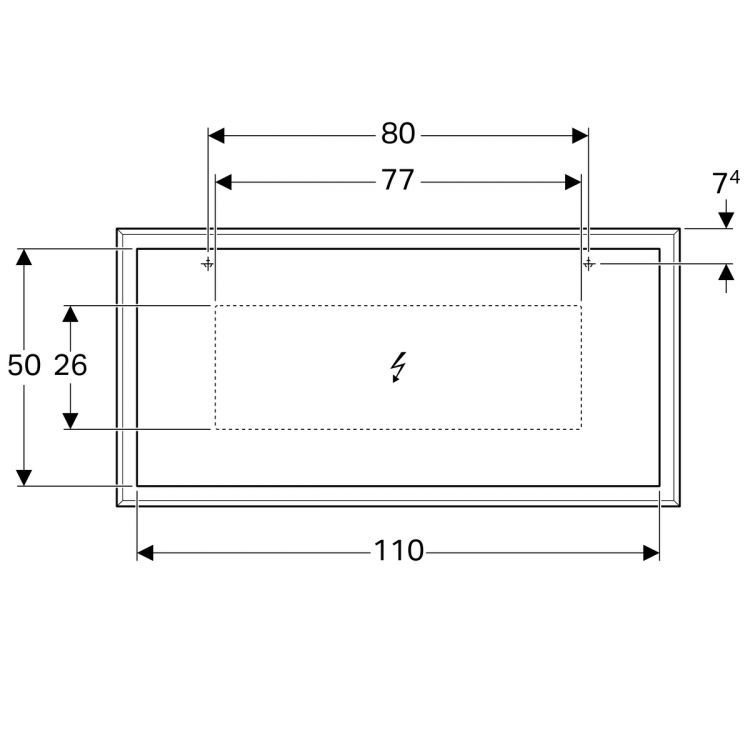 Зеркало Geberit Citterio с подсветкой 118.4х58.4х14, светлый дуб [500.570.JI.1]