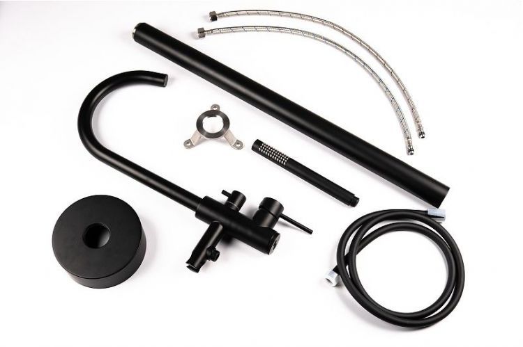 Смеситель для ванны Knotlor Eclipse SS-27/BL цвет Черный матовый Смеситель для ванны Knotlor Eclipse SS-27/BL цвет Черный матовый