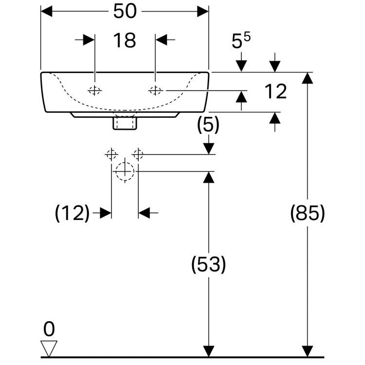 Раковина Geberit Renova Nr.1 Plan, 272150000