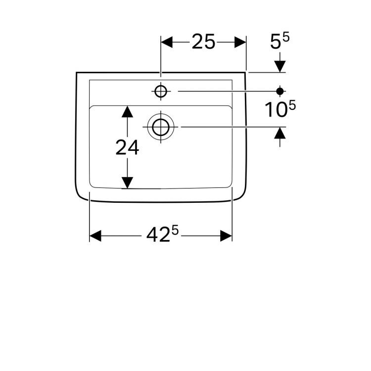 Раковина Geberit Renova Nr.1 Plan, 272150000