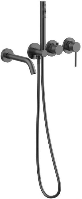 Смеситель для ванны Vincea Groove VBTW-4G1GM цвет Вороненая сталь