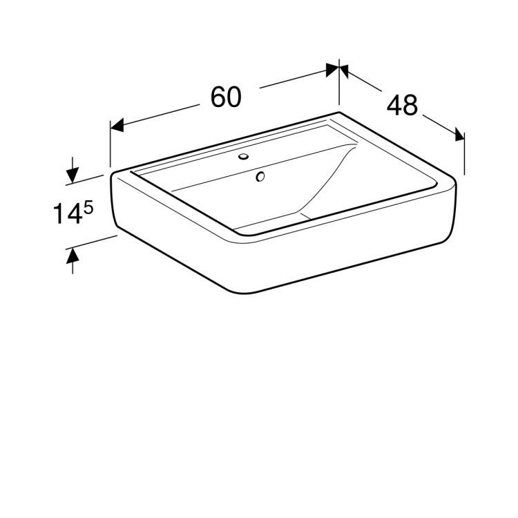 Раковина Geberit Renova Nr.1 Plan, 225160000