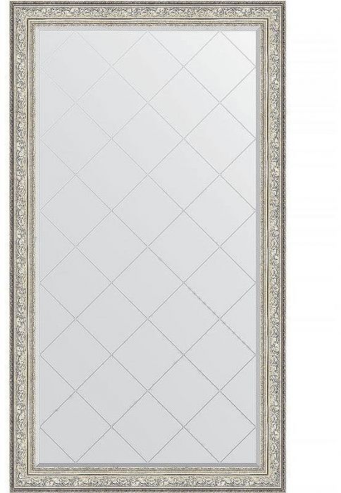 Зеркало Evoform Exclusive-G Floor 205х115 BY 6376 с гравировкой в багетной раме - Виньетка серебро 109