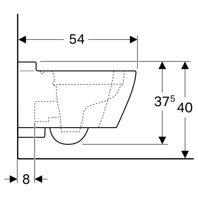 Унитаз подвесной безободковый Geberit myDay Rimfree® 4,5/6л  [201460600]