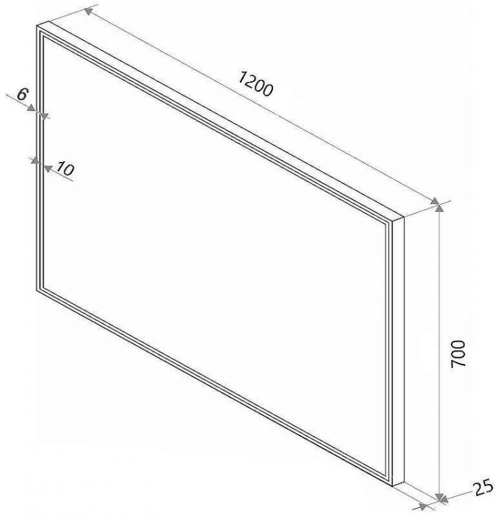 Зеркало Sintesi Armadio 120 SIN-SPEC-ARMADIO-black-120 с подсветкой Черное с сенсорным выключателем