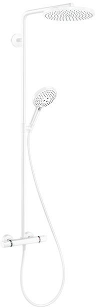 Hansgrohe Raindance Душевая стойка с термостатом 1jet (верхний душ 240мм, ручной душ с держателем), цвет: белый матовый