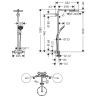 Hansgrohe Raindance Душевая стойка с термостатом 1jet (верхний душ 240мм, ручной душ с держателем), цвет: белый матовый