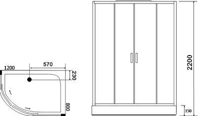 Душевая кабина Black&White Galaxy G5505 R