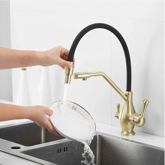 Смеситель для кухни Rose R858Q цвет Бронза Серый