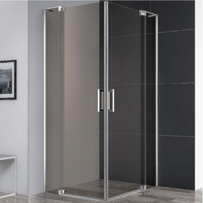 Душевой уголок Cezares Slider 90x80 SLIDER-AH-2-70/80-80/90-BR-Cr профиль Хром стекло бронзовое
