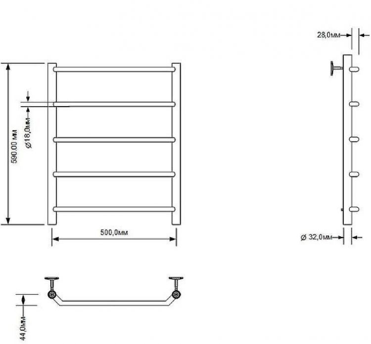 Водяной полотенцесушитель Aquanet Fiona 60x50 266736 Хром Водяной полотенцесушитель Aquanet Fiona 60x50 266736 Хром