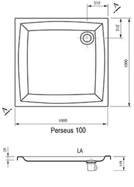 Акриловый поддон для душа Ravak Galaxy Elipso LA 100х100 A02AA01210 Белый
