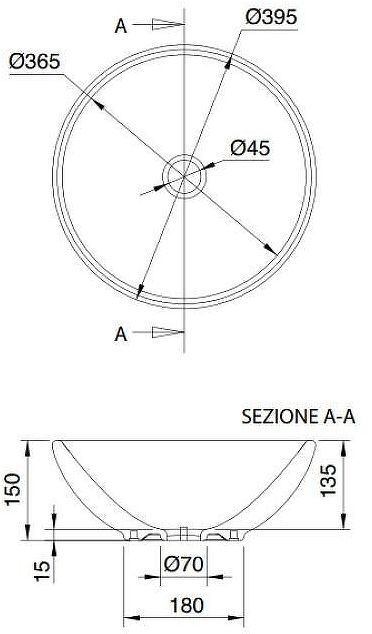 Раковина-чаша Scarabeo Thin Line 39,5 8009 цвет Белый