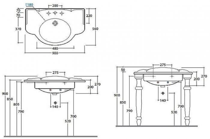Раковина Globo Paestum 90 PA056.BI*1 Белая