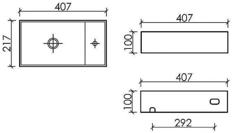 Раковина Ceramicanova Element 41 L CN6051LMB Черная матовая
