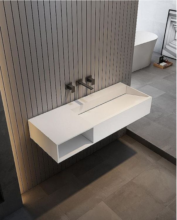 Раковина Abber Stein 100 L AS2640-1.0 L Белая матовая