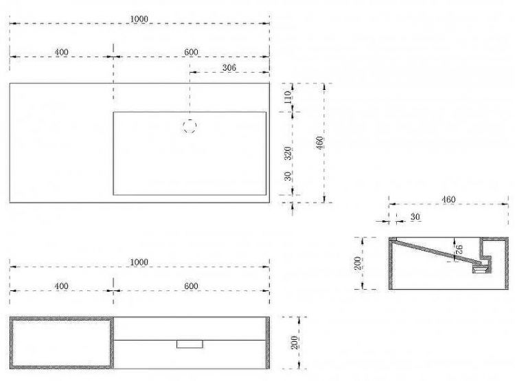 Раковина Abber Stein 100 L AS2640-1.0 L Белая матовая