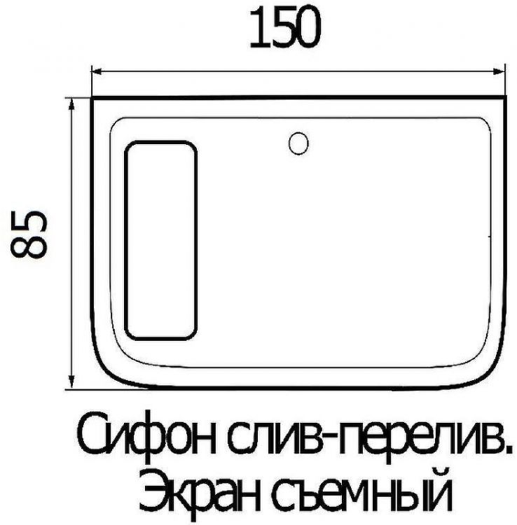 Акриловая ванна Wemor 150х85 10000005547 без гидромассажа