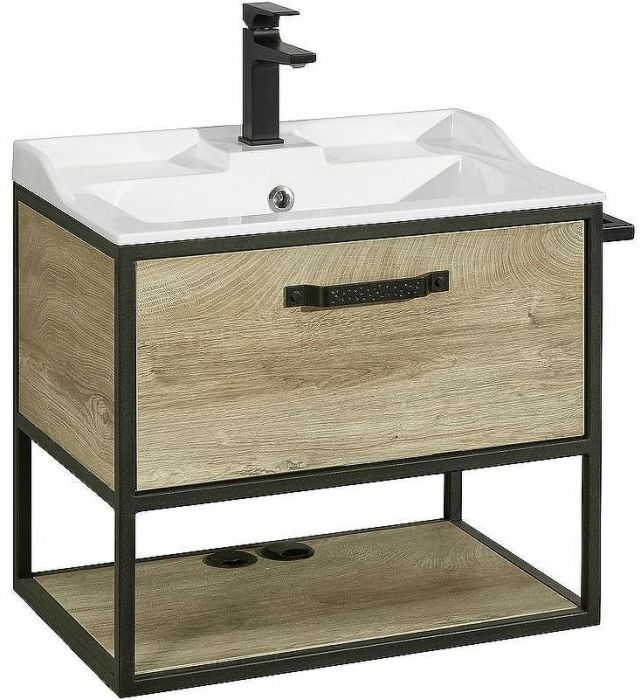 Тумба под раковину Aquaton Лофт Фабрик 65 1A242301LTDU0 подвесная Дуб эндгрейн